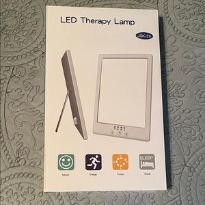 NWOT White LED Therapy Lamp with Minimalist Design and Slim Profile
